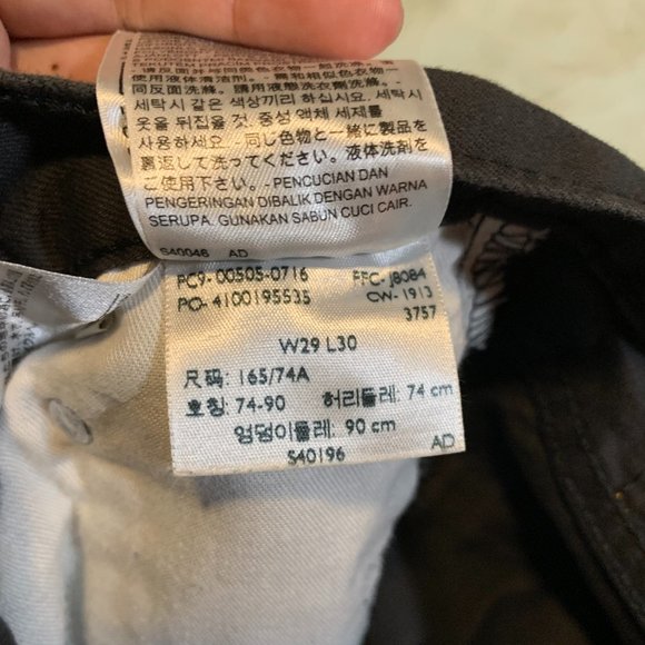 Levi's 505 Mens Black Wash Jeans W29 L30 - Picture 5 of 5